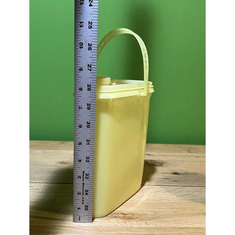 Tupperware Pour Pitcher, Shelf Saver 1243 & Servalier 4 Pieces w/lids Yellow Vtg